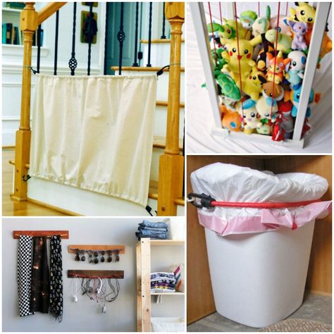 16 Bungee Cord Tricks That Are Borderline Genius Bungee Cord Storage, Thermal Drapes, Ball Storage, Bungee Cords, Baby Gate, Cord Storage, Diy Products, Cord Organization, Bungee Cord