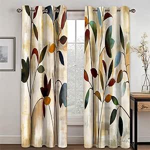 Pattern Curtains, Blackout Curtains Bedroom, Leaf Curtains, Flower Curtain, Home Decor Hooks, Thermal Curtains, Modern Curtains, Home Curtains, Curtain Patterns