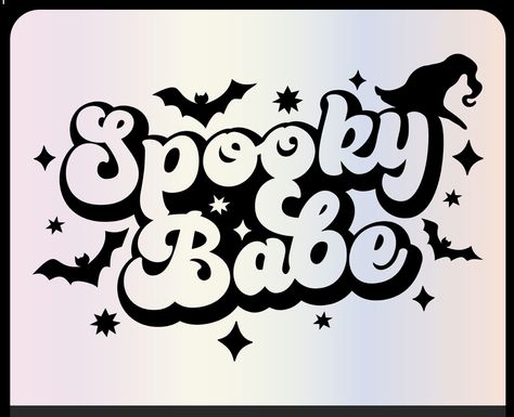 Spooky Shirts Vinyl, Spooky Babe Svg, Halloween Iron On Designs, Stay Spooky Svg, Spooky Svg Free, Goth Cricut Projects, Cricut Projects Halloween, Witchy Silhouette, Halloween Svgs Free