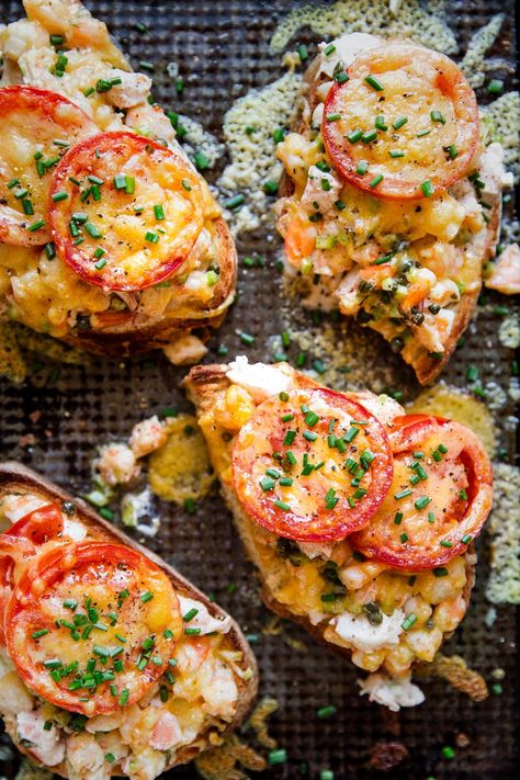 Shrimp melts are everything you love about tuna melts, but better because—duh—they’re made with shrimp. And capers. And Old Bay seasoning. Shrimp Melt, Shrimp Salad Sandwich, Creamy Seafood Pasta, Bang Bang Shrimp Pasta, Shrimp Dip Recipes, Tuna Salad Ingredients, Sweet And Spicy Shrimp, Classic Tuna Salad, Baked Shrimp Recipes