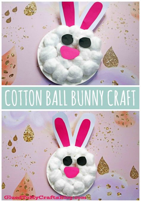 #gluedtomycrafts Paper Plate & Cotton Ball Bunny - Kid Craft Idea For Spring Cotton Ball Crafts, Spring Ball, Bunny Craft, Easter Preschool, Cotton Craft, Easter Bunny Crafts, Spring Crafts For Kids, Kid Craft, Daycare Crafts