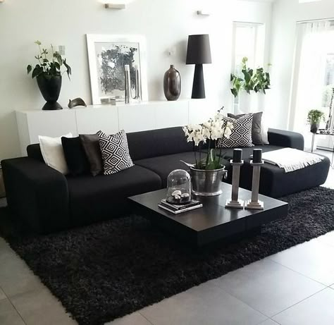 Coastal Living Room Furniture, Black Living Room Decor, Black And White Living Room, First Apartment Decorating, Apartment Living Room Design, Black Living Room, Small Living Room Decor, Design Room, Coastal Living Room