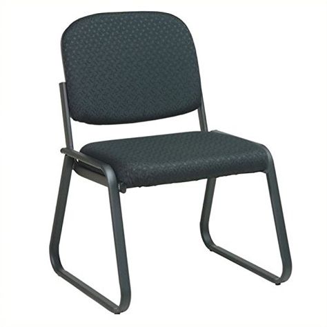 Scranton and Co Deluxe Sled Base Guest Chair in Trinket Ebony | Lobby Decor, Waiting Room Chairs, Reception Chair, Guest Chair, Office Seating, Smart Furniture, Mesh Office Chair, Waiting Rooms, Fabric Seat