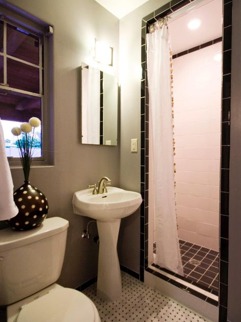 Three-Quarter Bathrooms | Bathroom Design - Choose Floor Plan & Bath Remodeling Materials | HGTV Three Quarter Bathroom Ideas, Quarter Bathroom Ideas, Three Quarter Bathroom, Quarter Bathroom, White Tile Shower, Small Bathroom With Shower, Traditional Bathroom Designs, Victorian Bathroom, Hall Bathroom