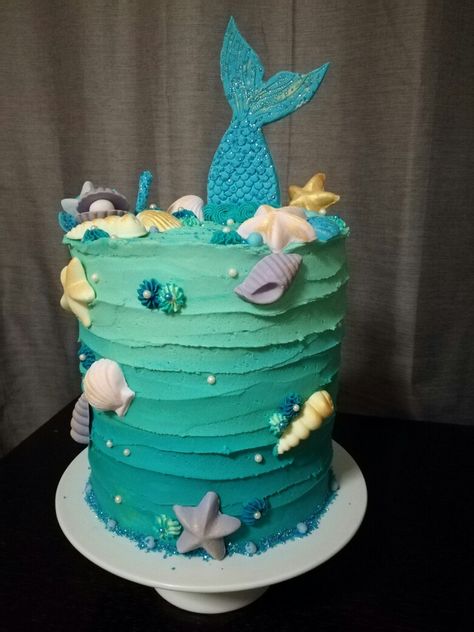 Mermaid cake.. under water.. Wonderland Cake Ideas, Underwater Cake, Water Cake, Shark Mermaid, Wonderland Cake, Sea Cakes, Cake Simple, Magical Birthday, Mermaid Cakes