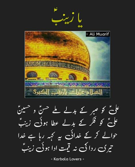 Bibi Zainab a.s | Rajab #Zainab #Karbala #Shia #alimuarif Bibi Zainab Quotes, Hashim Sisters, Ya Zainab, Bibi Sakina, Bibi Zainab, Karbala Poetry, Ali Mola, Karbala Video, Shia Muslim