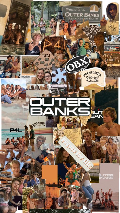 Collage Obx Collage, Outer Banks Collage, Thanksgiving Iphone Wallpaper, Obx Summer, Surfer Room, Les Pogues, Outer Banks Style, Outer Banks Beach, History Notes