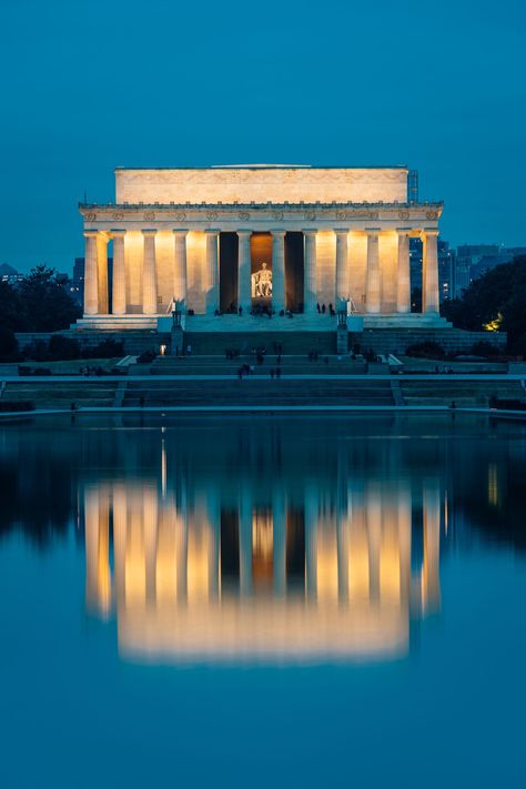 The Lincoln Memorial and Reflecting Pool at night, at the National Mall in Washington, DC, District of Columbia Pool At Night, Reflecting Pool, Lincoln Memorial, National Mall, White Car, Hotel Motel, Posters Framed, District Of Columbia, Image House