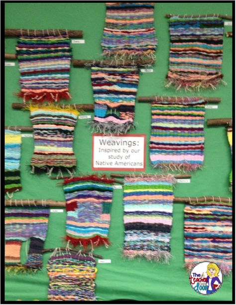 Great post about incorporating art in your classroom, even during a testing era! These weavings were a tie in to our study of native American groups for social studies with fourth and fifth graders. Native American Art Projects, Native American Projects, Native American Studies, Art History Lessons, 4th Grade Art, 5th Grade Art, 3rd Grade Art, Classroom Art, Native American Crafts