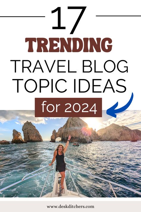 Explode your traffic with these new travel blog topic ideas. Inside you'll find 17 ideas about what you can write about on your travel blog - we give you the 17 trending categories with examples you can use. Never run out of ideas with these travel blog topics to write about that will rank FAST and make you MONEY Travel Blogs To Follow, Travel Posts Ideas, Travel Content Ideas, Travel Blog Ideas, Start Vlogging, Blog Topic Ideas, Topics To Write About, Social Media Topics, Travel Blog Post Ideas