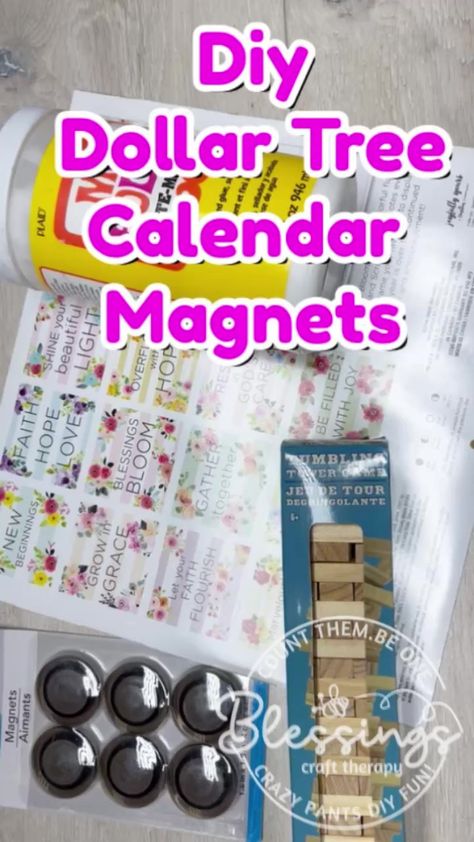 Diy Dollar Tree calendar magnets. #easycrafts #dollartreediy #diycrafts | Blessings Craft Therapy | Blessings Craft Therapy · Original audio Crafts To Make And Sell Unique, Crafts With Hot Glue, Calendar Magnets, Craft Therapy, Plaid Diy, Dollar Store Inspired Decor, Dollar Tree Hacks, Magnetic Calendar, Fun Easy Crafts