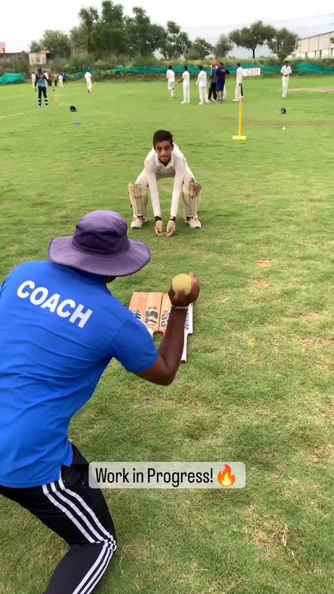 It's only the practice that'll help you improve your game. Do it smartly. Do it everyday. 🔥 Shot during a practice session where the coach is helping the wicket-keeper improve his reflexes! 💯 . . . #cap #cricketacademyofpathans #cricketacademy #live #game #coach #practice #everyday #shot #catch #work #cricket #cricketreels #reelsinstagram #ashes #india | Cricket Academy of Pathans Cricket Practice, Cricket Academy, Cricket Coaching, India Cricket, Training Video, Do It, Improve Yourself, Coaching, India