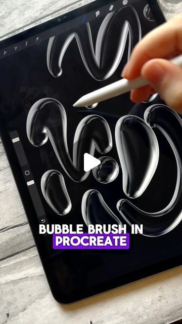 How To Make Bubble Letters In Procreate, Procreate Bubble Letters, 3d Procreate Brush, Procreate Bubble Tutorial, Brushes To Make On Procreate, Create Brushes Procreate, How To Create A Brush In Procreate, How To Create Procreate Brushes, Cute Procreate Brushes