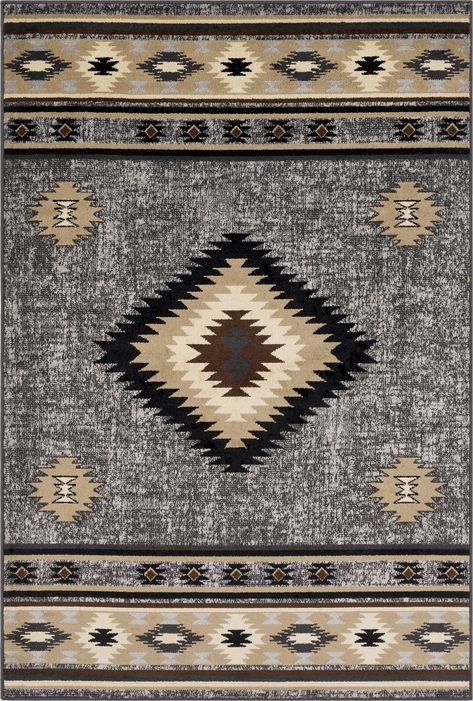 Surya Paramount PAR-1094 Charcoal Rug Rustic Area Rugs, Charcoal Rug, Southwestern Area Rugs, Southwestern Rug, Rustic Rugs, Accent Rugs, Indoor Area Rugs, Traditional Decor, Diamond Pattern