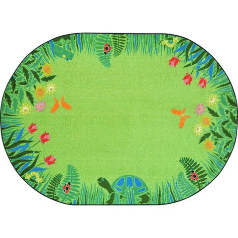 Bring the outdoors in and let nature be your playground with Merry Meadows™. This colorful carpet is certain to be an oasis of calm in the classroom….perfect for circle time discussions and group activities. Product Details: Construction – 26 oz tufted cut pile Material – 100% STAINMASTER® Nylon - Fiber protected with Lotus FX Fiber Shield (rugs stay up to 30% cleaner and last up to 50% longer). SoftFlex™ Backing – an air-texturized, polypropylene, secondary back that is the latest advancement i Green Classroom, Garden Classroom, Forest Classroom, Colorful Carpet, Daycare Classroom, Children Ministry, Rug Backing, Class Displays, Classroom Rug