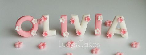 Fondant Letters, Letter Cake Toppers, Letter Cake, Cake Topper Tutorial, Fondant Decorations, Fondant Figures, Sugar Craft, Polymer Clay Flowers, Decorative Letters