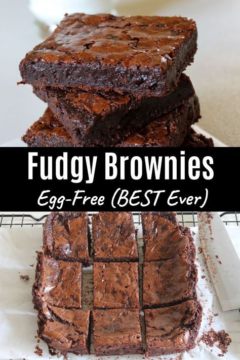 Egg Free Desserts Easy, Egg Less Brownies Recipes, Brownies Without Eggs Recipes, Eggless Deserts Easy, Eggless Brownie Recipes, Brownie Recipes Without Eggs, Eggless Brownies Recipe Homemade, Easy Eggless Brownie Recipe, Eggless Desert