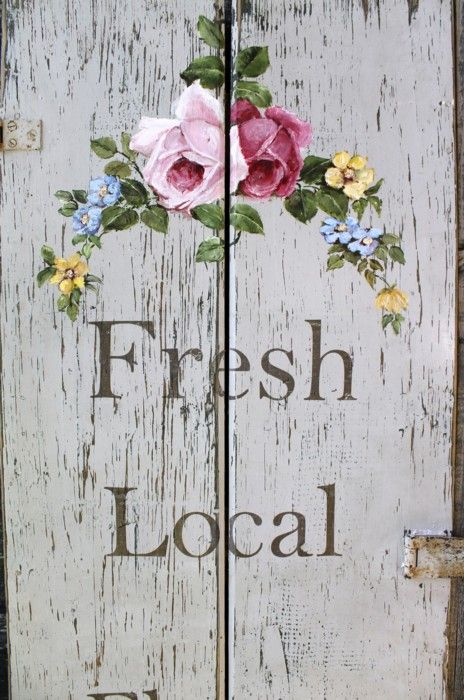 Original Painting on Vintage door Flower Shop Ideas, Flower Shop Design, Cut Flower Farm, Flower Farming, Flower Truck, Decoration Restaurant, Flower Cart, Flower Business, Flowers Shop