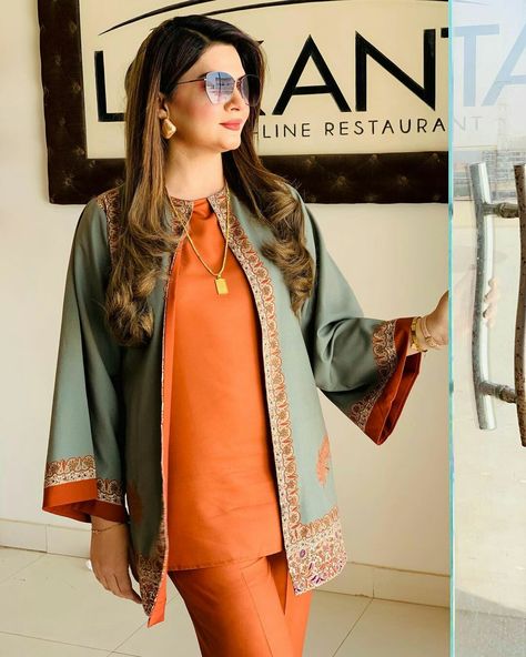 Cord Suits Women, Pakistani Jacket Style Suit, Coat Style Kurta Women, Smart Kurta Designs For Women, Co Ords Outfits, Lace Dress Design, Best Winter Outfits, Simple Kurta Designs, Designer Kurti Patterns