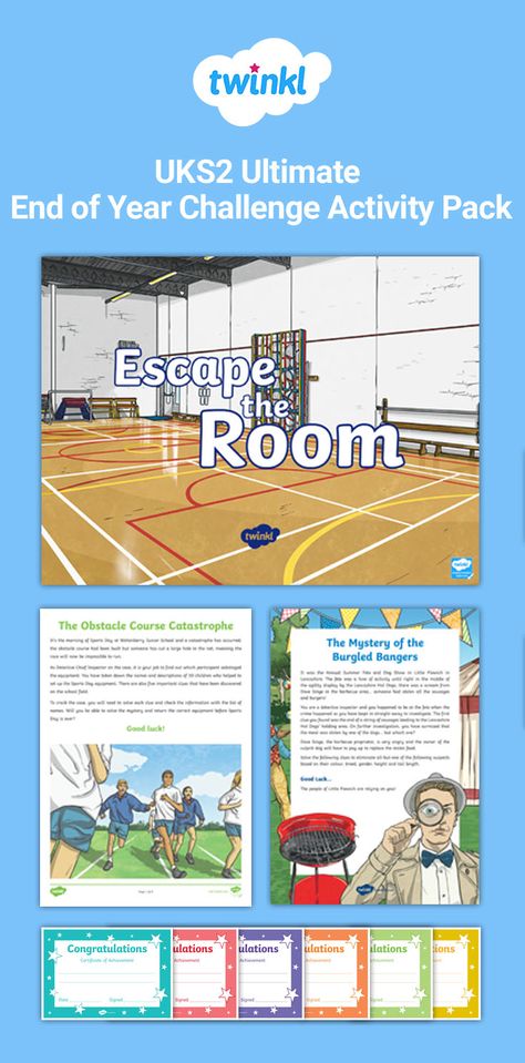 It's nearly the end of term! Challenge your children with this engaging end of year activity pack. Each activity requires children to utilise their English and Maths skills in a variety of problem solving tasks. It's perfect for a post SATS wind down challenge. Click to discover more time-saving end of term activity packs.   #endofterm #ks2 #schoolresources #lessoninspiration #school #classroomactivity #education #maths #english #numeracy #literacy #activitypack #twinkl #twinklresources Year Challenge, Challenges Activities, End Of Year Activities, End Of Term, Numeracy, Activity Pack, School Resources, Home Learning, Time Saving