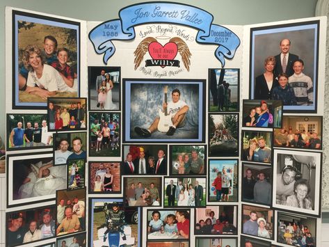 Created this memory board using my cricut In Loving Memory Board Ideas, Picture Boards For Funerals Ideas Diy, Photo Boards For Celebration Of Life, Celebration Of Life Photo Board, Memory Boards For Funerals Ideas Photo Collages, Memorial Service Picture Boards, Memory Boards, Life Planning, Memory Board