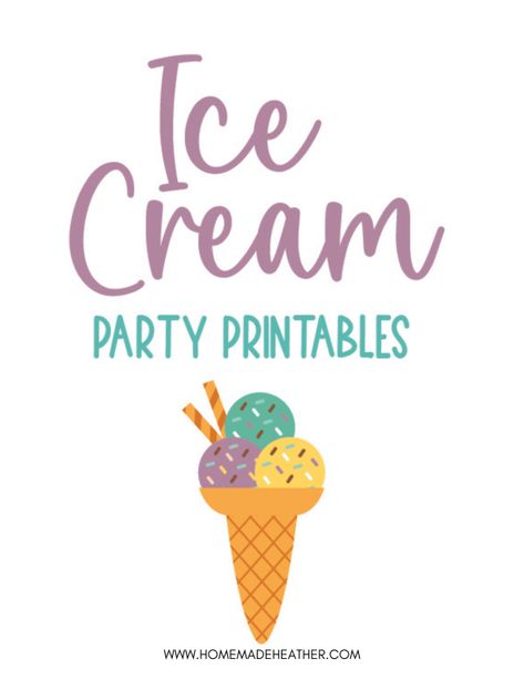 Ice Cream Party Invites Free Printables, Ice Cream Bar Sign Printable Free, Ice Cream Thank You Printable Free, Ice Cream Party Sign, Ice Cream Party Printables Free, Free Ice Cream Printables, Ice Cream Sign Ideas, Ice Cream Party Decorations Diy, Ice Cream Theme Birthday Party Decoration