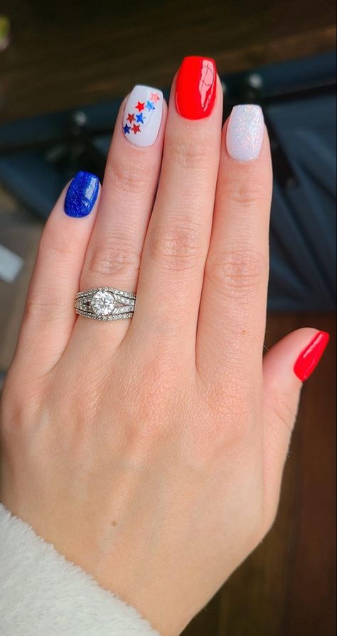 Fourth Of July Nails Gel, Summer Nails2022, Celebration Nails, Independence Day Nails, 4th July Nails, Summer Nail Looks, Summer Nails 2020, Nails Colors Summer, 2022 Summer Nails