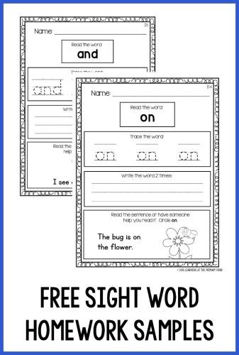 Hfw Activities First Grade, Sight Word At, Sight Word Homework, Sight Words At Home, Kindergarten Homework, Practice Sight Words, Homework Worksheets, Teaching Sight Words, Online Homeschool