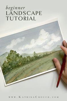 Easy, beginner friendly landscape tutorial. In this video tutorial, I'll walk you through my whole watercolor painting process to create a beautiful landscape painting. This moody landscape watercolor technique is easy to copy and shares a few watercolor tips and tricks along the way. #watercolorlandscape #vintagelandscape #howtowatercolor #watercolour Watercolour Challenge Beginner, Watercolor Lake Scene Tutorial, Moody Watercolor Landscape, Landscape Painting Tutorial Step By Step, Water Colour Landscape Paintings, How To Paint Watercolor Landscapes, Watercolor Tutorial Landscape, Bible Psychology, Watercolor Art For Beginners Step By Step Landscape