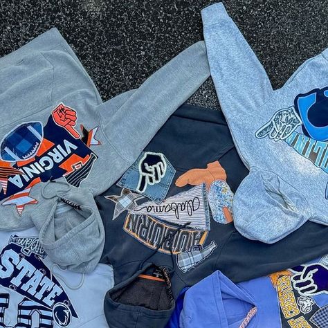 UNDRGRND on Instagram: "College Pennant Hoodie Drop Schedule Starting August 26 @ 8 pm est Here is the order they will be dropped in! One a day - all starting at 8 and finishing bidding at 8!" College Pennant Hoodie, Pennant Hoodie Diy, College Patchwork Hoodie, Patchwork College Sweatshirt, Diy College Apparel, Pennant Sweatshirt, Pennant Hoodie, Patches Hoodie, Diy Hoodies