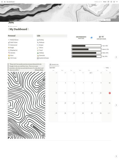 Minimal Notion Dashboard, College Organisation, Notion Dashboard Template, Life Dashboard, Notion Inspiration, Get Your Life Organized, Notion Ideas, Notion Dashboard, College Organization