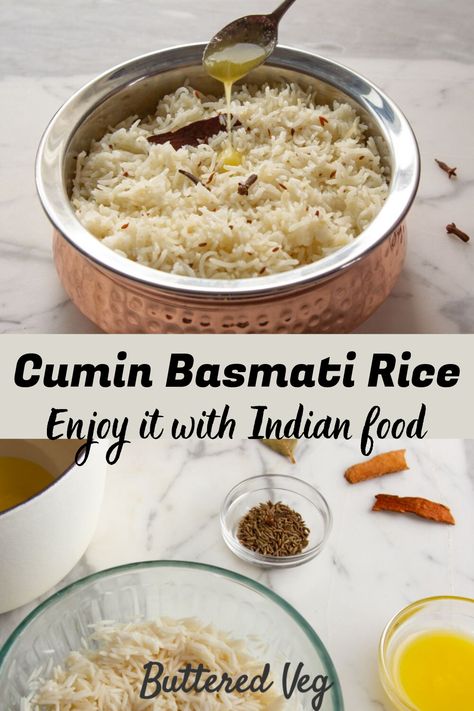 Spiced Basmati Rice, Rice For Curry, Cumin Rice Indian, Indian Basmati Rice Recipes, How To Make Indian Rice, Indian Style Rice, Basmati Rice Recipes Indian, Indian Rice Recipes Basmati, Indian White Rice