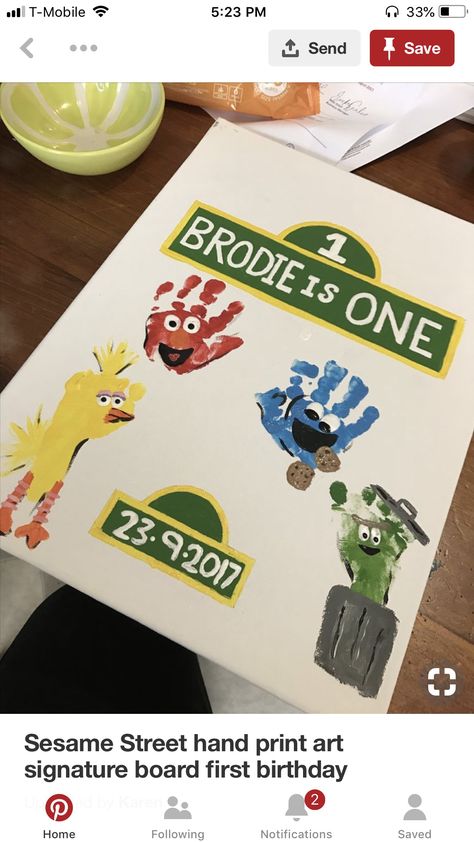 Sesame Street Handprint Art, Sesame Street Painting, Nicu Crafts, Infant Art, Elmo And Friends, Infant Room, Footprint Craft, Footprint Crafts, Street Painting