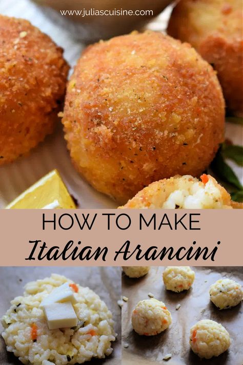 Risotto Arancini Balls, Arancini Recipe Easy, Arancini Recipe Italian, Italian Arancini, Arancini Rice Balls, Leftover Risotto, Arancini Balls, Authentic Italian Recipes, Arancini Recipe