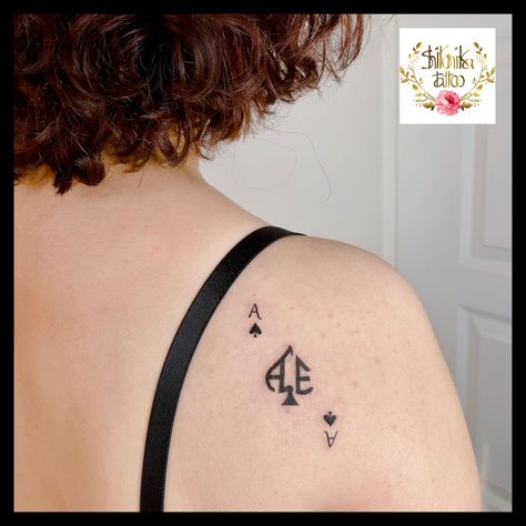 Spade Symbol Tattoo, Ace Finger Tattoo, Ace Spade Tattoo, Ace Of Spades Tattoo Design, Spades Tattoo, Ace Of Spades Tattoo, Spade Tattoo, Ace Tattoo, Sisters Tattoo