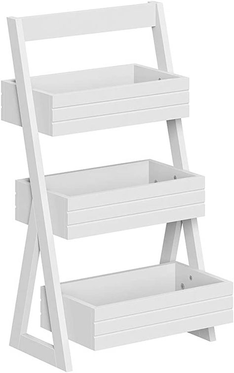 3-Shelf Storage Caddy, White : Amazon.ca: Home Play Kitchen Ideas, Ceiling Storage Rack, Wooden Cubby, Simple Bookshelf, Curio Cabinet Decor, Bean Bag Living Room, Ceiling Storage, Changing Table Pad, Office Storage Cabinets