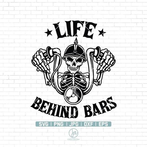 Life Behind Bars Motorcycle, Drive Motorcycle, Usa Life, Life Behind Bars, Svg Skeleton, Biker Shirts, Biker Life, Behind Bars, Craft Studio