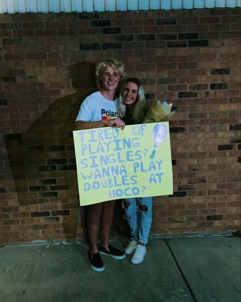 Promposal Ideas Tennis, Tennis Dance Proposals, Tennis Hoco Proposals Ideas, Tennis Hoco Signs, Tennis Promposal Ideas, Tennis Homecoming Proposal, Tennis Hoco Proposal, Tennis Proposal, Hoco Response Ideas