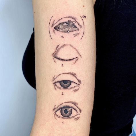 “The expression of oneiric” INSTAGRAM: _mfox #bologna #bolognatattoo #tattoobologna #eyetattoo #eyestattoo | By Michele Volpi | May 11th 2021 | 1566286 The Universe Tattoo, Wrist Bracelet Tattoo, Eye Tattoos, Ouroboros Tattoo, Universe Tattoo, Upper Arm Tattoos, Simple Tattoo Designs, Stylist Tattoos, Line Work Tattoo