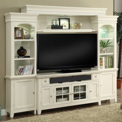 Parker House Tidewater 62 in. Entertainment Center | Hayneedle Display Lighting, White Entertainment Center, Floating Entertainment Center, Fireplace Entertainment Center, Entertainment Center Shelf, Entertainment Center Kitchen, Fire And Blood, Entertainment Wall, Entertainment Center Repurpose