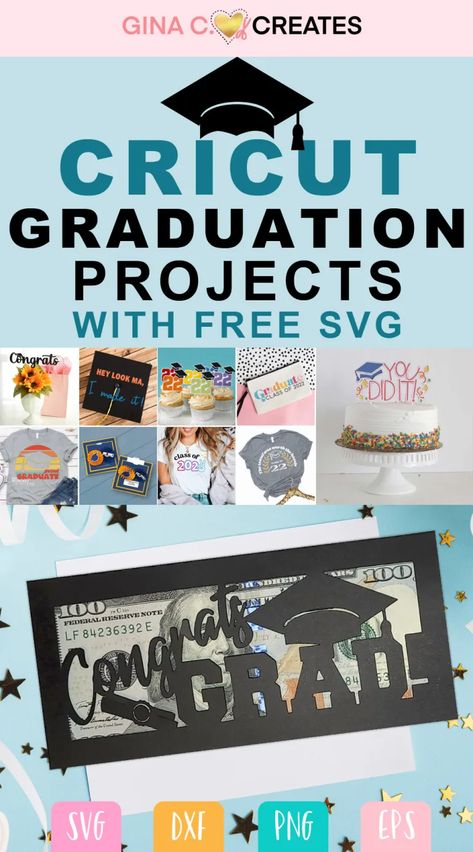 Cricut Graduation Projects with Free SVG Files – Gina C. Creates Graduation Cricut Projects, Cricut Graduation Gifts, Cricut Graduation Decorations, Graduation Cricut Ideas, Grad Signs, Graduation Cards Diy, Cricut Graduation, Diy Graduation Decorations, Graduation Cards Handmade