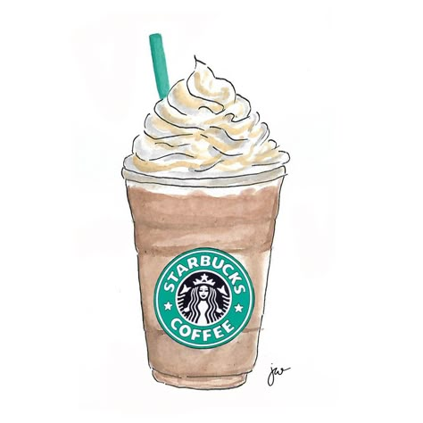 Starbucks Drawing, Tumblr Transparents, Starbucks Wallpaper, Starbucks Art, Tumblr Drawings, Starbucks Drink, Food Drawing, Starbucks Drinks, Starbucks Cups