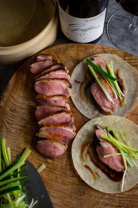 Peking Duck Pancakes Peking Duck Pancakes, Peruvian Chicken Recipe, How To Cook Duck, Duck Pancakes, Fancy Dishes, Chinese Cooking Wine, Duck Breast, Peking Duck, Pancake Recipes