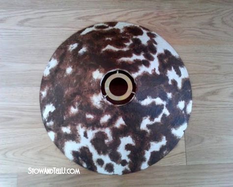 How to Paint Cow Spots: DIY Faux Cowhide Lamp Shade First Home Diy, Shade Tutorial, Hometalk Diy, Painted Lamp, Cowhide Print, Painting Lamp Shades, Cow Spots, Faux Cowhide, Creating Texture