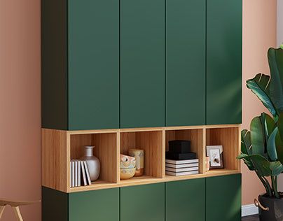 Dark Green Wardrobe, Green Cupboards, Cupboard Colors, Small Bedroom Interior, Kid Bed, Wardrobe Furniture, Wardrobe Design Bedroom, Paper Airplane, Bed Furniture Design