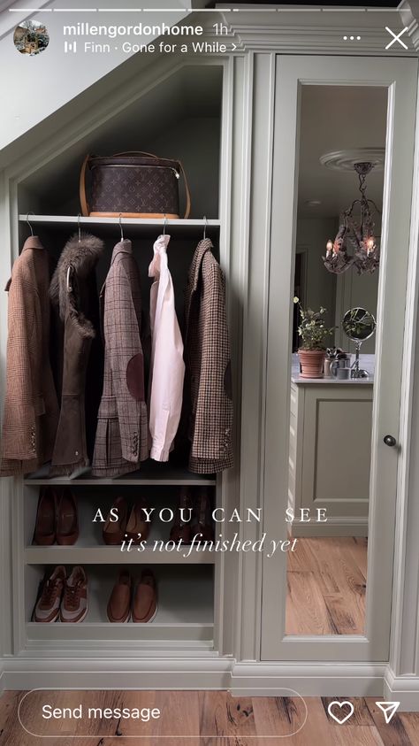 Loft Closet, English Countryside Home, French Closet, Cottage House Interior, Lydia Millen, Master Closet Design, Attic Wardrobe, British House, Wardrobe Design Bedroom