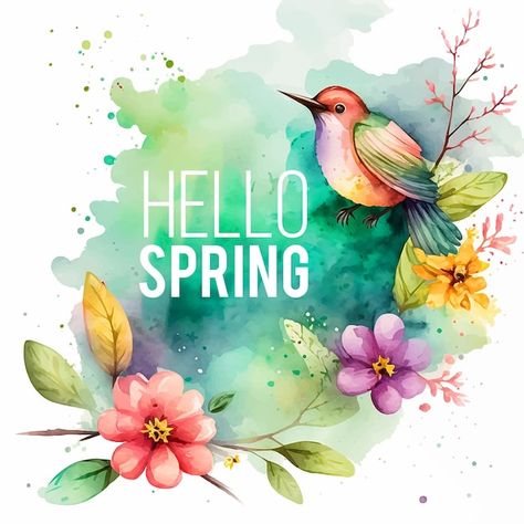 Spring Template, Spring Watercolor, Board Covers, Welcome Spring, Watercolor Paint, Hello Spring, Iconic Photos, Spring Season, Months In A Year