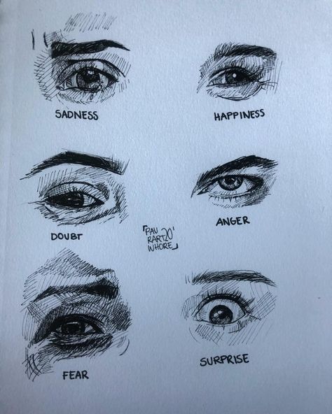 today I played a bit with eye expressions, I would appreciate suggestions of challenging feelings to draw as eyes! - drawing Happy Face Sketch, Eye References, Drawing Feelings, Realistic Eye Drawing, Eye Expressions, Happy Eyes, Eye Sketch, Eyes Drawing, Drawing Expressions