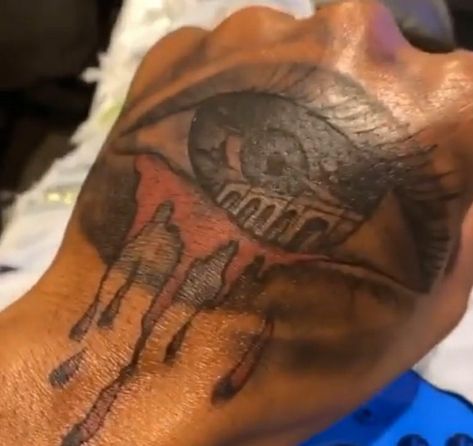 A Boogie Wit Da Hoodie Tattoo, A Boogie Tattoo, Hand Tatto, A Boogie, Reaper Tattoo, Type Tattoo, Buddha Tattoo, Hand Tattoos For Guys, Tattoo Idea