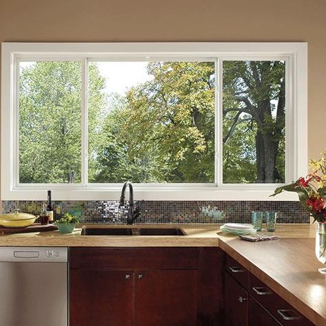 Glider Windows, Modern Kitchen Window, Kitchen Window Design, Slider Window, Fiberglass Windows, Modern Sliding Doors, Casement Window, Kitchen Window Treatments, Modern Windows